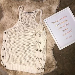 Guess open knit tank top sweater